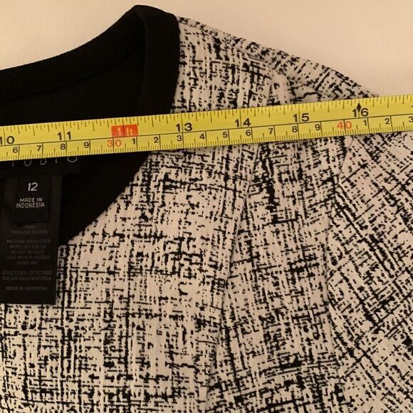 Enfocus Studio Short Sleeve White/Black Dress Size 12 - Picture 3 of 11